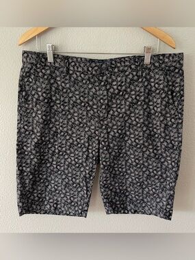 Verdo Mens Ditsy Floral Linen Blend Bermuda Shorts Size 36 Gray